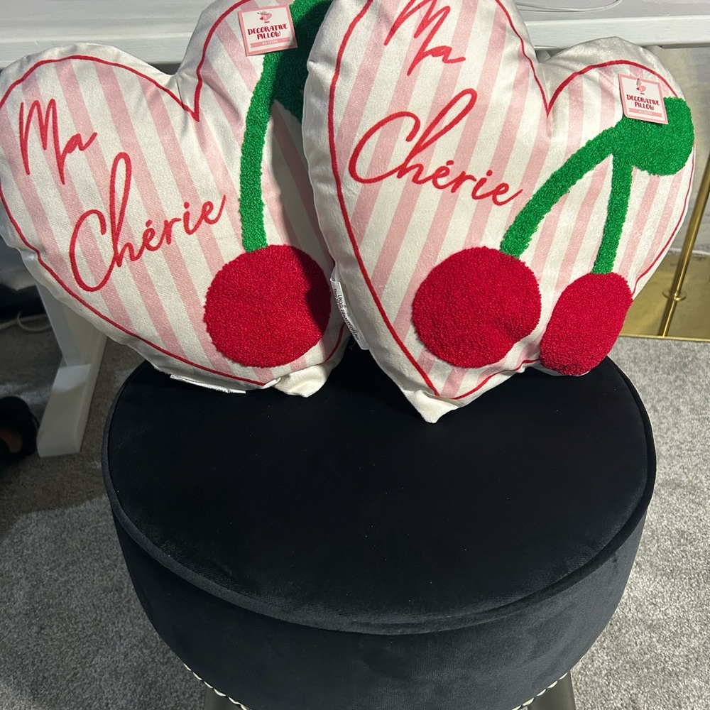 Cute 'Ma Cherie' Heart-Shaped Pillows (Set of Two!)